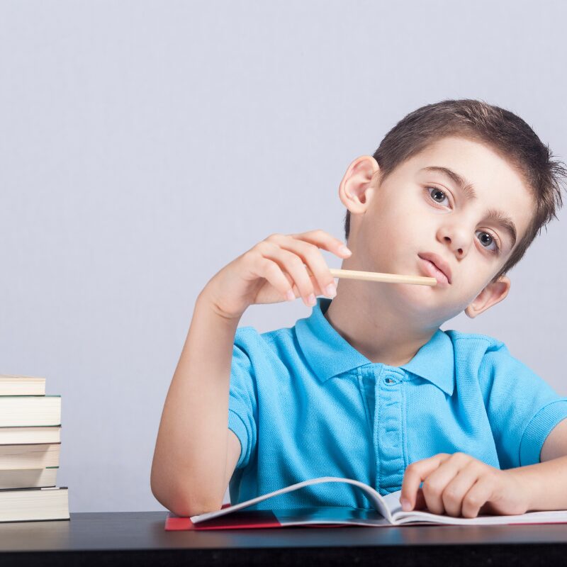 Child engaged in early literacy