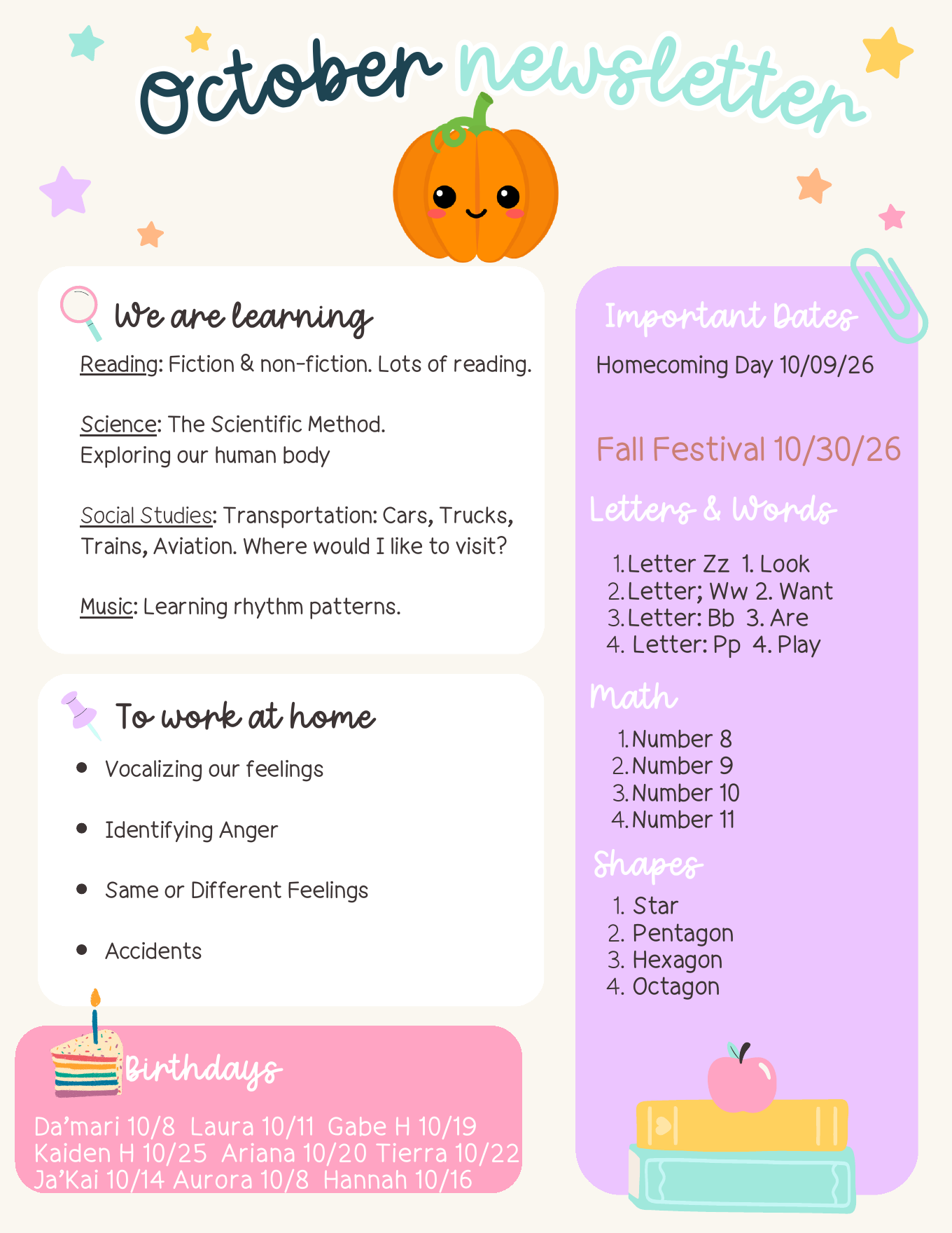 October newsletter
